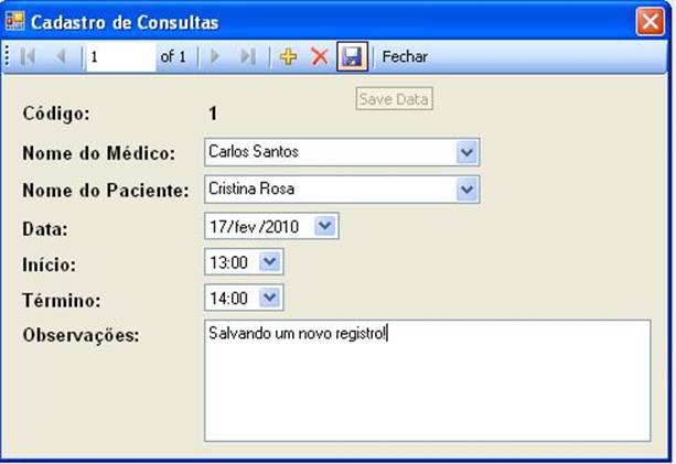 Adicionando uma nova consulta
