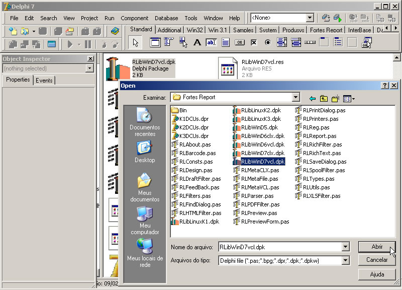Package do Fortes para Windows, Delphi 7 VCL