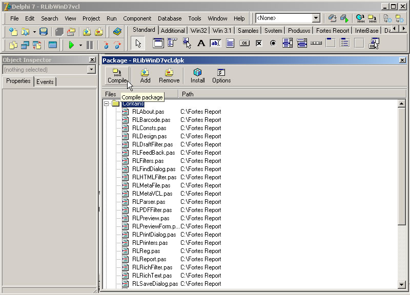 Compilando a package do FortesReport.