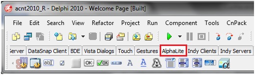 Exibe a aba AlphaLite