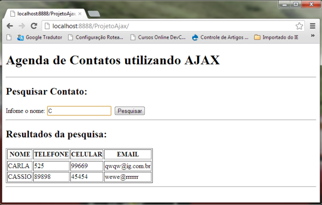 Contatos que comeam com a letra C