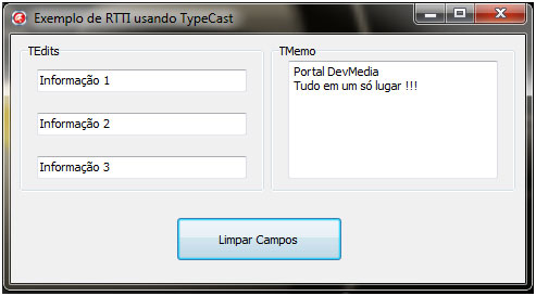 Mostra a Form antes de pressionar o botão Limpar Campos