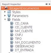 Fields
gerados automaticamente através da query