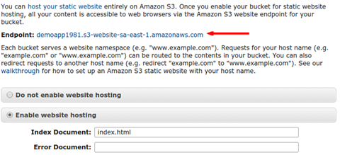 Criando
um bucket para armazenamento do front-end