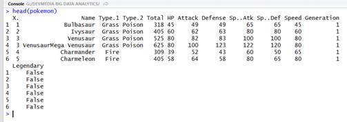 Resultado aps executar comando head